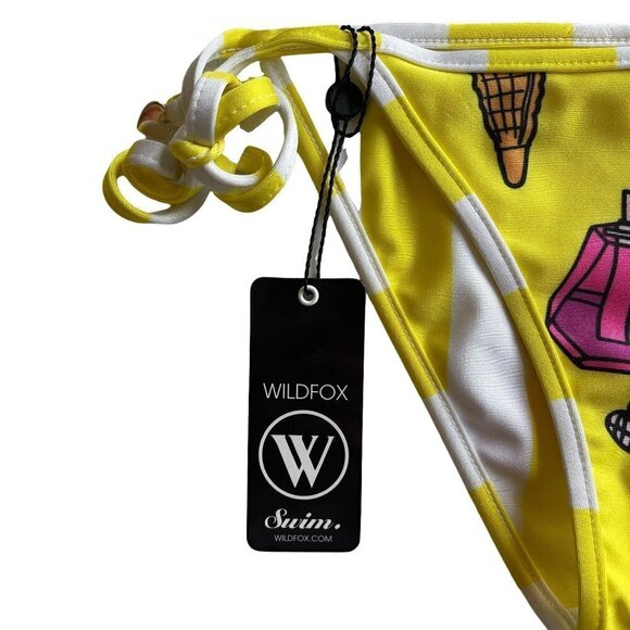 NWT Wildfox Bikini Swim Bottom Yellow Emoji Size Small - Picture 3 of 6